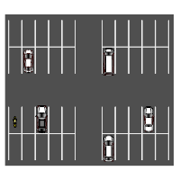From your memory draw a covered car parking of the mall You have to show  different types car parked and there exit and entry points