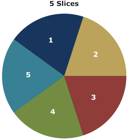 Five slices of pie chart