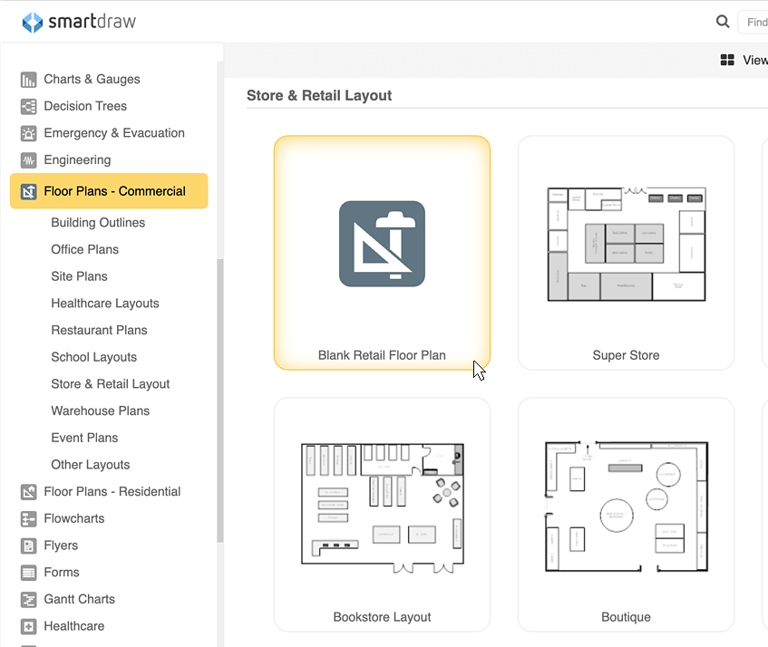Store layout templates