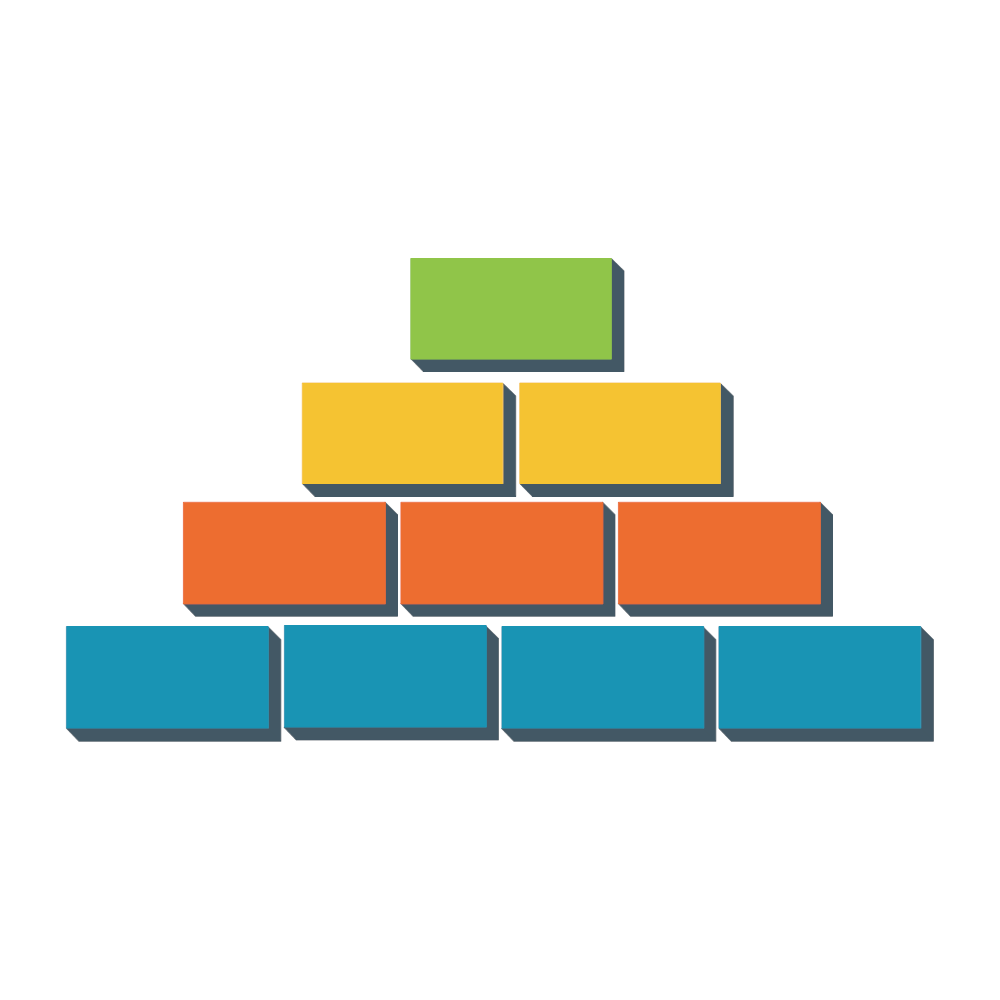 Building block sale pyramid