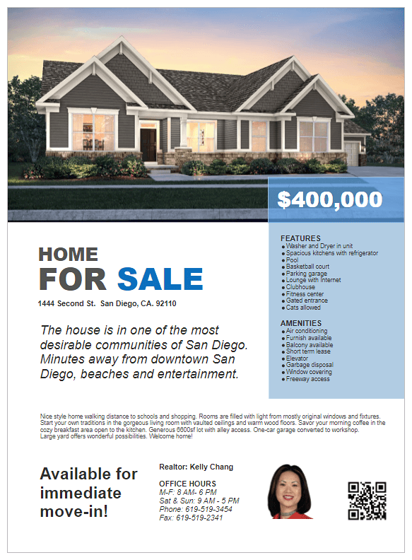 Real estate flyer example