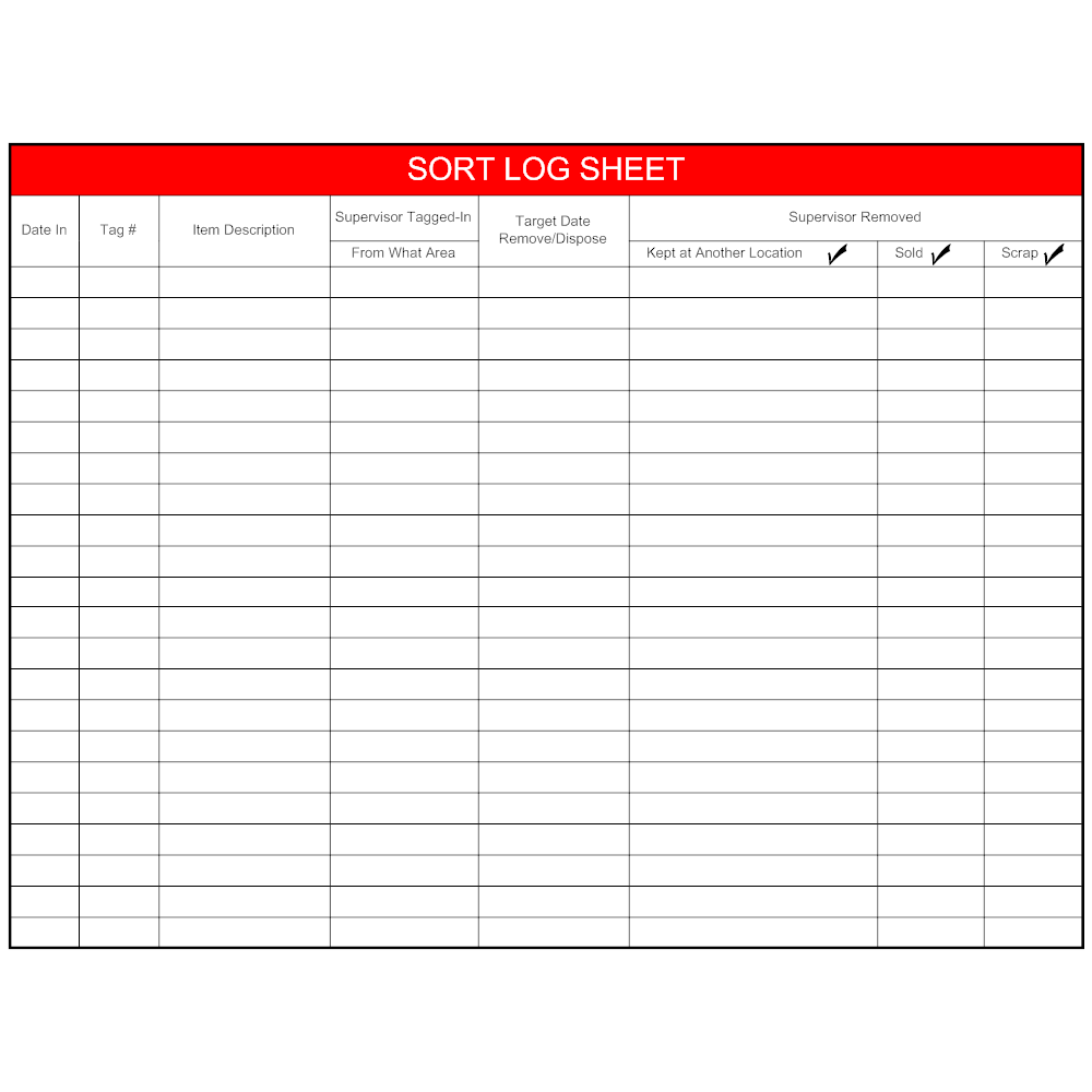 Example Image: Sort Log Sheet