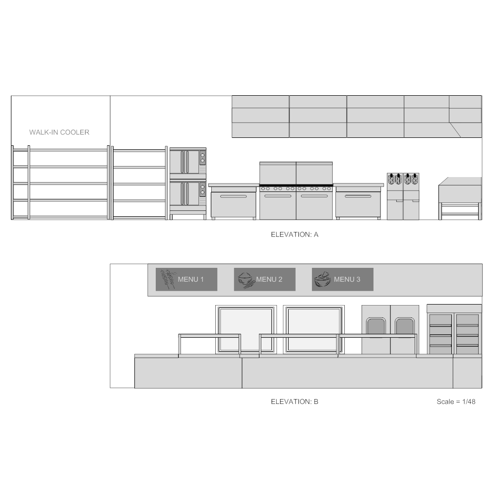 Example Image: Restaurant Kitchen Elevation Plan