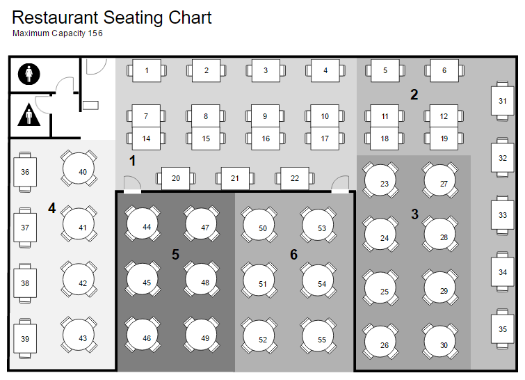 Restaurant floor plan and layout