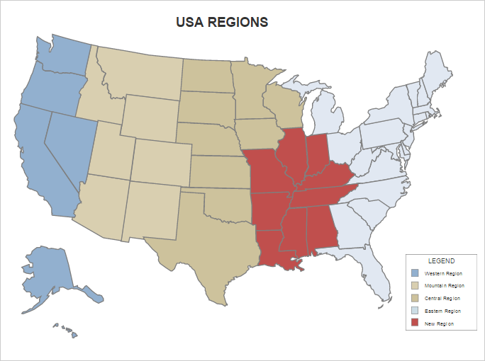 Sales Territory Map Regions