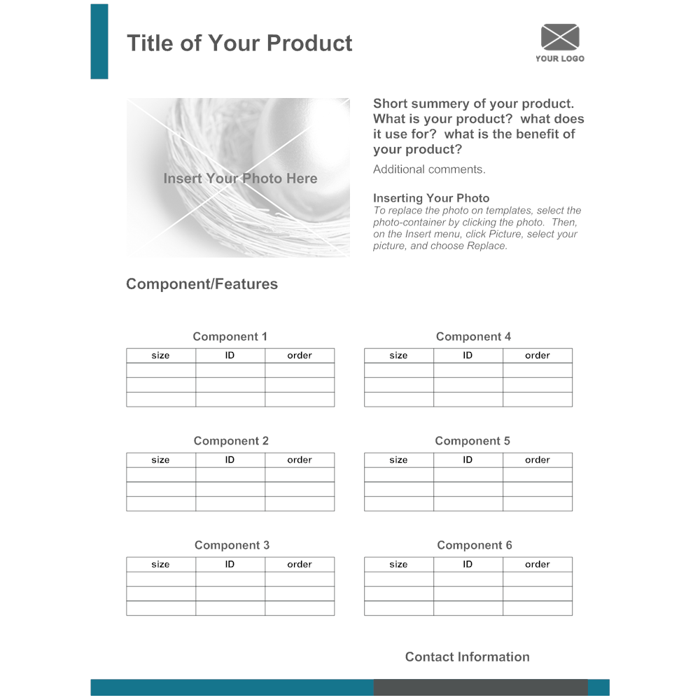 Example Image: Product Sheet 01