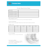 Product Specification Sheet 02