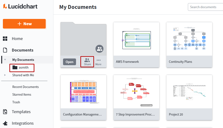 Have users create shared folders of their documents