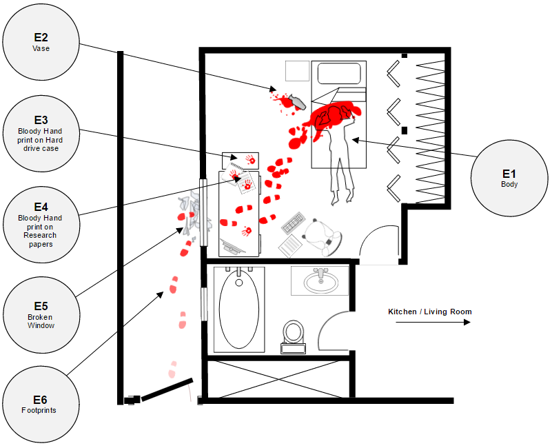 Crime scene investigation diagram example
