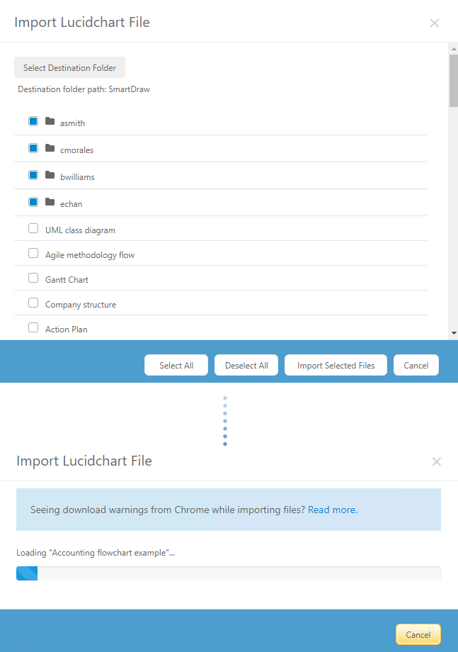 Import all folders and files from Lucidchart