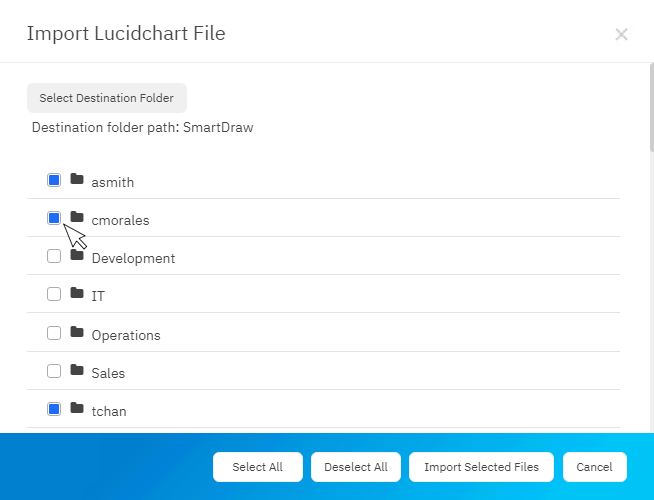 Import all folders and files from Lucidchart