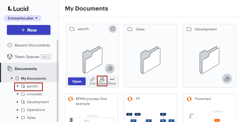 Have users create shared folders of their documents