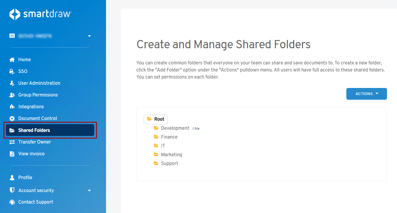 Manage shared folder permissions