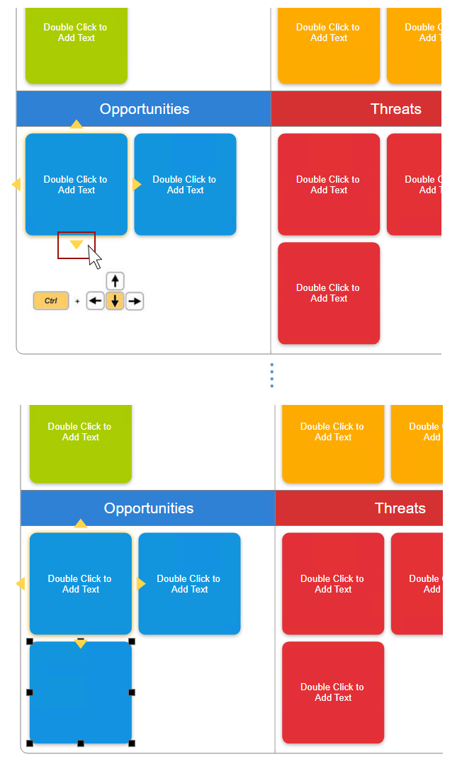 Add cards to your SWOT