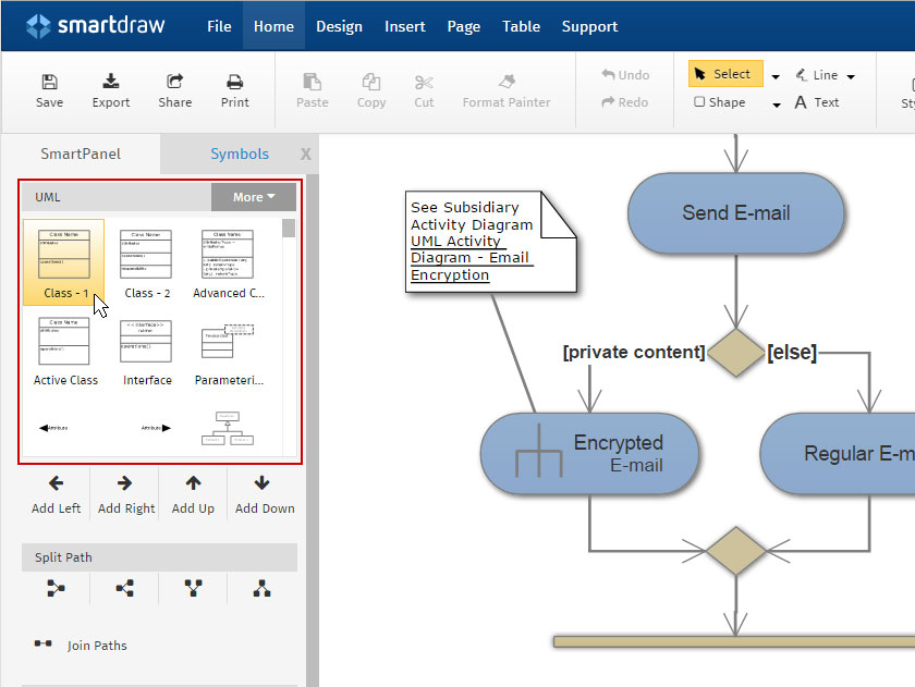 Uml Class Diagram Symbols Smartdraw Diagrams Draw Making Template ...