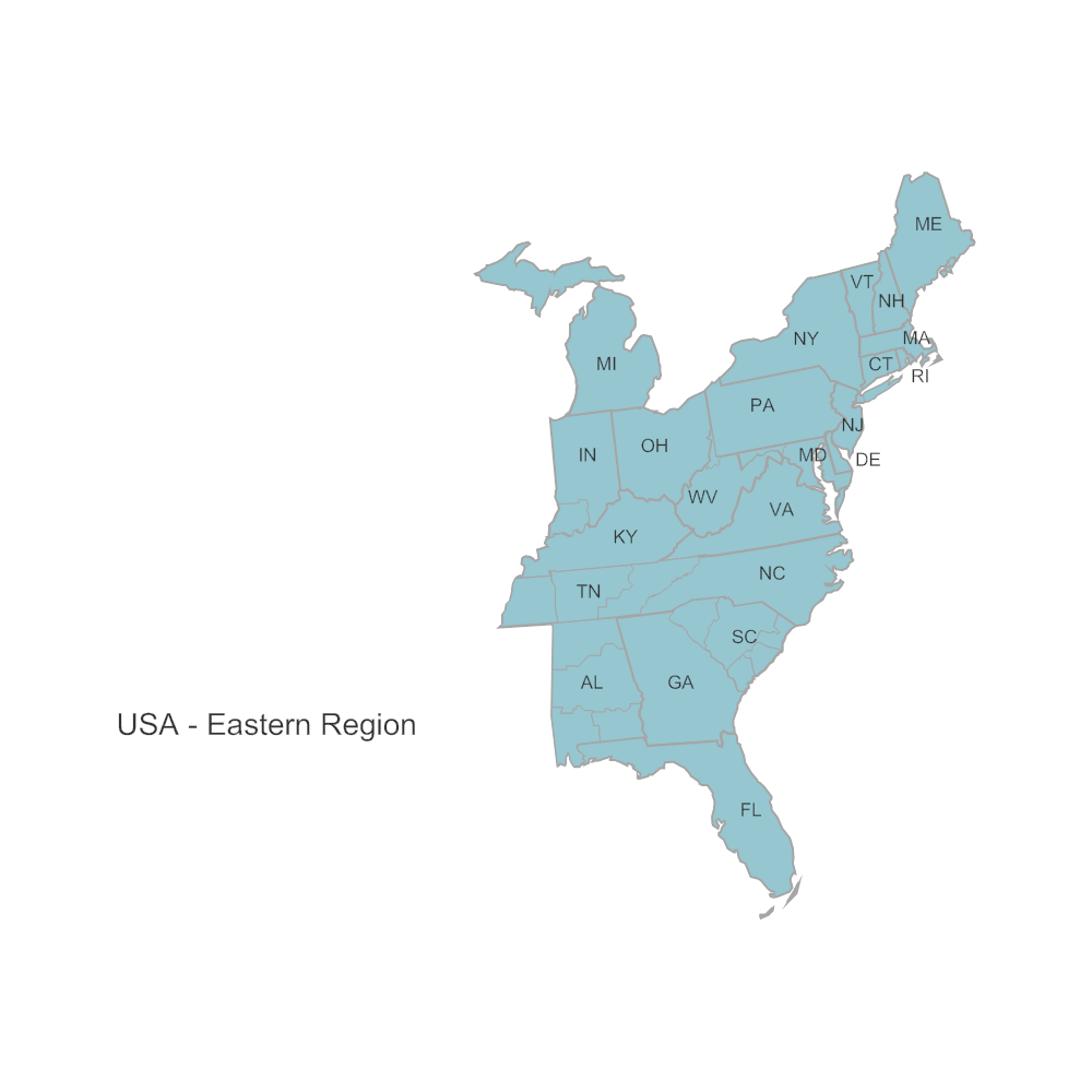 Example Image: USA Region - Eastern