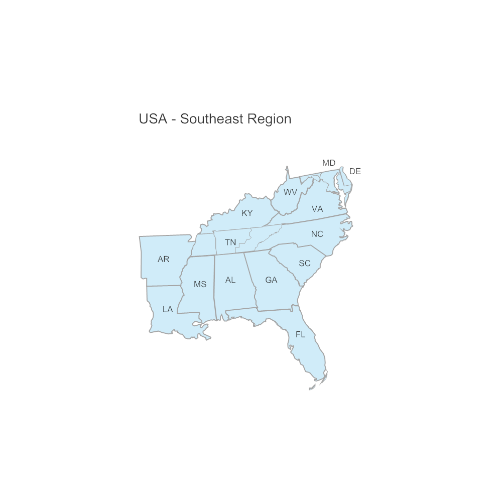 Example Image: USA Region - Southeast