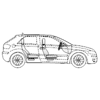 Vehicle Diagram - 2-Door Compact Car Side View