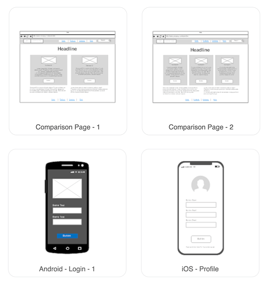 Wireframing templates