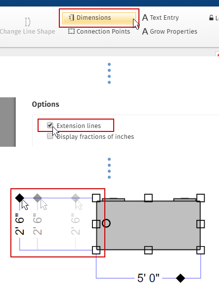 does smartdraw software print dimensions