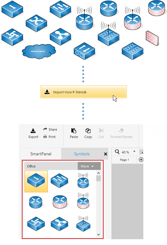 stencil import visio SmartDraw Visio into Import Stencils