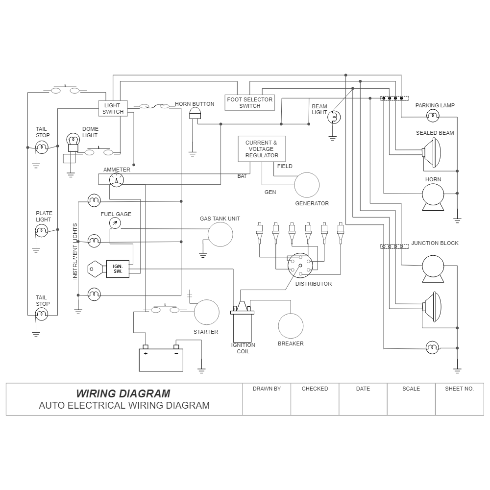 Wiring Diagram - Auto  How To Make A Car Wiring Diagram    SmartDraw